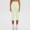 Shorts de yoga transfronterizos de nuevo estilo cepillado, de cintura alta, adelgazantes, atléticos, de longitud 7/8, para correr, fitness y yoga, para mujer