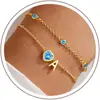 Pulsera de Corazón con Zirconia de 26 Letras para Comercio Exterior Transfronterizo, Moderna y Versátil, Estilo Lindo y Dulce, Cadena de Muñeca con Piedra de Nacimiento para Mujer