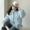 Roupas infantis, agasalhos para meninas, jaqueta de algodão acolchoada com fibra de poliéster, forrada com fleece e espessa, casaco de inverno de peça única, coleção de inverno 2026, novo estilo, vestuário de qualidade para exportação