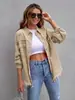 Chaqueta de Mezclilla Nueva Europea y Americana Transfronteriza para Mujer Color Sólido Chaqueta Holgada Camisa de Mezclilla Larga de Manga Larga para Mujer