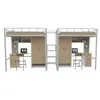 Cama de Aço-Madeira Espessa para Apartamento com Mesa e Guarda-Roupa Integrados, Cama Combinada Silenciosa para Dormitórios de Funcionários e Estudantes Universitários