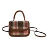 Bolso Casual de Cuadros Estilo Fresco y Dulce Bolso de Hombro Chic de Moda Bolso Cruzado Simple Bolso de Mano para Mujer