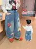 Pantalones para Niñas 2026 Nueva Moda Primavera y Otoño Jeans Casuales de Otoño para Niñas y Bebés, Pantalones Curvos