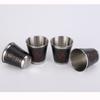 Suministro de Fábrica Vasos de Vino de Acero Inoxidable Cubiertos en Cuero de 70 ml con Empaque de Cuero, Juegos de Vino Metálicos Pequeños, Copas de Vino Pequeñas, Regalos Empresariales