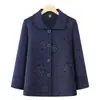 Ropa de primavera y otoño para mujeres de mediana edad y mayores, abrigo estilo vintage para la abuela, nueva moda femenina 2026, ropa para personas mayores de 70 años, top grueso con cuello