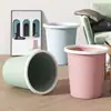 Cubo de basura doméstico engrosado, elegante y atractivo, con anillo de sujeción, cubo de plástico para cocina y baño, papelera al por mayor