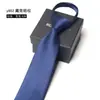 8cm Multicolores Modernos Hombres Negocios Vestir Profesional Cremallera Corbata Fácil de Tirar Sin Nudos Perezoso Conveniente Caja de Regalo