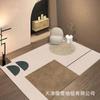 Alfombra nórdica de lujo ligero, simple, geométrica, estilo japonés, de cachemira gruesa, para sala de estar, dormitorio, junto a la cama, mesa de centro, felpudo
