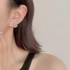 Aretes Casuales de Corazón Corazón Pequeños de Moda Plata Esterlina 925 Aretes de Alta Gama Diseño de Doble Capa para Mujer Aretes de Zirconia Agujas de Plata