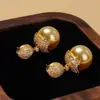 Pendientes de Perla Retro Franceses Lujo Ligero Moda Gama Alta Elegantes Elegantes Tachuelas Exquisitos Nicho Versátiles Pendientes Sencillos para Mujer