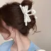 Grampo de Cabelo Grande com Laço de Bolinhas Francês para Mulheres 2025 Novo Grampo de Cabelo de Alta Qualidade Presilha Jacaré Acessórios de Cabelo para a Parte de Trás da Cabeça