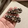 Pinza para el pelo de estilo coreano Otoño/Invierno Retro Lunares Estampado de Leopardo Floral Gota de Agua Pinza Lateral para Flequillo Alto Versátil Accesorios para el Cabello