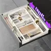 Caja de almacenamiento retráctil para cajón de cocina, organizador empotrado para cubiertos, utensilios y palillos de gabinete de cocina