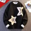 Suéter Jacquard de Peluche Ciervo Estrella de Fábrica Original para Hombre, Diseño Otoño e Invierno, Chaqueta de Punto Estilo Perezoso para Pareja