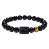 Popular Europeo y Americano Doce Constelaciones Moda Piedra Natural Brillante Cuentas de Piedra Ojo de Tigre Pulsera Elástica Pulsera de Cuentas Pulsera
