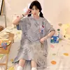 Bata de Noche de Frutas de Verano Estilo Coreano Linda Holgada Larga 2024 Nuevo Pijama Femenino Verano Estudiante Ins Ropa de Casa Falda