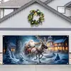 Tela de Fondo Navideña Transfronteriza Amazon Nuevo Banner Decoración de Año Nuevo y Navidad Tela Colgante Personalización Exterior