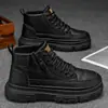 Botas Martin de Suela Blanda Estilo Nuevo Primavera 2026 Zapatos Retro para Hombre Trabajo Botas Altas de Cuero Zapatos de Trabajo Antideslizantes Botas Cortas Casuales