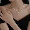 Colar de Pérola de Água Doce em Forma de Grão de Arroz com Borboleta e Zircônia para Mulheres, Corrente para Clavícula com Design de Asa em Forma de Gota d'Água, Moda de Nicho