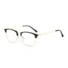 Gafas de hombre estilo literario coreano Sencillas de lujo ligero estilo de negocios lentes planas Patas finas de metal personalizadas Montura de gafas de moda