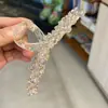 Pinza de Garra con Perlas de Cristal Original de Industria Pesada Tamaño Grande Clip de Tiburón de Resina Transparente Estilo Elegante Pinza para Moño Accesorios para el Cabello para Mujeres