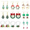 Brincos de Natal Laço Sino Liga Árvore de Natal Papai Noel Conjunto Combinado Brincos de Natal