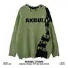Suéteres para Hombre y Mujer, Marca de Moda Estilo Perezoso Tejidos de Punto con Letras, Otoño e Invierno Estilo Hong Kong Suéter de Manga Larga Holgado Pareja Tops Negros