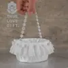 Cesta de Flores para Boda Estilo Occidental Blanca Portátil Cesta de Flores para Boda al Aire Libre Cesta de Pétalos Suministros para Boda Estilo Occidental Venta al por Mayor