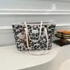 Bolsa Texturizada Estilo Western de Inverno 2025 Estampa de Leopardo Casual Grande Capacidade Bolsa de Ombro Moda Tendência Bolsa Transversal para Mulheres