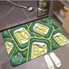 Tapete de Chão Espesso para Casa Desenho Animado Tapete Absorvente Banheiro Porta de Banheiro Antiderrapante Secagem Rápida Capacho Tapete de Porta Tapete de Banheiro