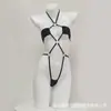 Conjunto de Ropa Interior Sexy con Aros Body de Tentación Erótica Desmontable Entrepierna Abierta Traje de Baño Traje de Baño Escolar Estudiante Tres Piezas
