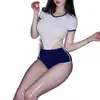 Tonaier Tallas Grandes Lencería Sexy Súper Linda Puro Deseo Uniforme de Campus Tentación Traje de Gimnasia Pijamas Sexys Apasionados
