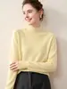 Suéter de Cashmere Feminino Outono e Inverno Novo Estilo Gola Meia Alta Macio e Fofo Base de Lã Roupa Íntima Malha Casual Solta