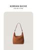 2024 Otoño e Invierno Nuevo Bolso Tote Portátil de Ante para Mujer Leopardo Diseño Nicho Corea del Sur Elegante Bolso de Hombro Cruzado
