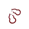 Pendientes Orientales con Forma de Calabaza Fulu Aguja de Plata 925 Esmalte de Alto Brillo Goteo de Aceite Pendientes Elegantes Versátiles y Atmosféricos