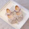 Zapatos de Cristal para Niñas 2026 Nuevos Zapatos de Vestir de Rendimiento para Niñas Primavera y Otoño Zapatos Individuales con Pedrería para Estudiantes Zapatos de Cuero para Bebé