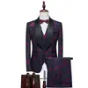 Traje de solapa shoguo transfronterizo traje elegante traje de club nocturno cantante novio anfitrión de boda traje de vestir traje de tres piezas para hombres