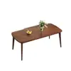 Mesa de Comedor, Mesa de Comedor Completamente de Madera Maciza, Apartamento Pequeño, Casa de Alquiler Sencilla, Mesa de Comedor Larga, Color Nogal, Mesa de Comedor y Sillas Modernas Combinadas