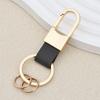 Llavero de Cuero Simple Personalizado Moda para Hombre Colgante de Cintura Llavero de Coche Almacenamiento en Casa Anti-pérdida Colgante con Hebilla en U