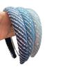 Diadema de alta calidad estilo coreano con calavera, diadema de alta gama con lentejuelas de mezclilla, esponja para el pelo, grutas, simple, banda ancha para el pelo, diadema súper brillante, accesorios para el pelo