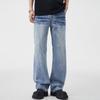 Ropa para Hombre Muqiu Jeans Lavados Destello Explosivo Hombre Corte Limpio Estilo Americano High Street Pantalones Lavados Flor de Corbata