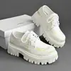 Zapatos Derby con Suelas Gruesas y Aumento de Altura para Hombre, Otoño 2026 Nuevos Zapatos de Cuero Bajos con Punta Ancha, Zapatos Casuales Juveniles