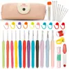 Juego de Herramientas de Ganchillo para Estudiantes y Principiantes, Juego Completo de Ganchillos de Acero Inoxidable, Kit de Materiales DIY, Agujas de Tejer para Tejer a Mano