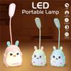 Lámpara de escritorio creativa de dibujos animados, plegable, con carga USB, protección para los ojos, LED, para dormitorio de estudiantes y niños, lámpara de noche, lámpara de noche