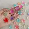 Acrílico 23mm Dos Tonos Estampado en Oro Flor de Cinco Pétalos DIY Hecho a Mano Gradiente Pétalo de Flor de Cerezo Pasador de Pelo Accesorio para el Cabello Accesorios de Cuentas Sueltas