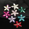 Nuevo cristal gema ojo de caballo flor de cinco pétalos aleación accesorios agujero zapatos diy coche salida de aire coche accesorios hebilla