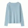 ¡Suave como una nube y amigable con la piel! Suéter de Punto de Lana sin Costuras de una Sola Pieza con Cuello Redondo Bajo para Mujer, Aspecto Holgado y Adelgazante, Camisa para Capas Interiores para Invierno