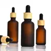 5ml 30ml 100ml Líquido Esencia Botella Pequeña Botella de Aceite Esencial Mate Botella Gotero Anillo de Grano de Madera Botella Vacía Cosmética
