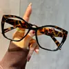 Gafas de lectura para mujer con contraste de color, protección contra luz azul, de alta definición a la moda, comercio transfronterizo de exportación europea y americana, diseño ojo de gato de montura grande