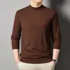 Nueva Ropa de Hombre Otoño 2025: Camisa Básica Fina de Manga Larga con Cuello Redondo Versátil para Hombre